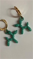 Balloon green poodle earrings. New never worn