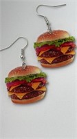 New double cheeseburger earrings double sided 2