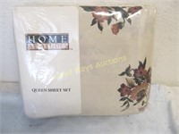Home Attitude Queen Size Bed Sheet Set - NEW