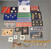 Group of assorted U.S. coins including Sacagawea,
