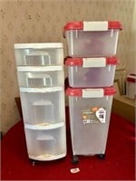 Dog Food Containers, White Drawer Organizer