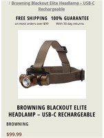 BLACKOUT ELITE HEADLAMP - USB RECHARGEABLE