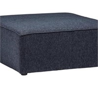 Rivet Avery Modern Square Ottoman, Linen, 39"W,