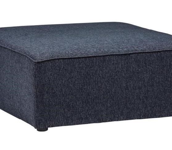 Rivet Avery Modern Square Ottoman, Linen, 39"W,