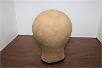 Vintage Covered Canvas Cloth Mannequin Head 10 1/2