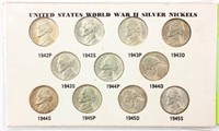Coin Jefferson Wartime Nickel Set 11 Coins