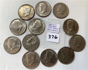 12 U.S. Kennedy Half Dollar Coins(not silver)