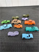 11 old Tootsietoy toy cars w original paint