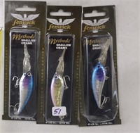 3 Fenwick Shallow Crank Fishing Lures 7/16 oz.-new