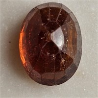 CERT 7 Ct Faceted Hessonite Garnet, Oval Shape, GL