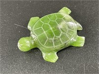Kobuk jade carved turtle, detailed, 1.5" long