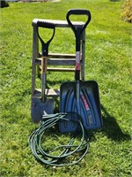 2' step ladder small shovels extension cord
