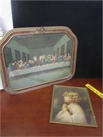 Vintage Last Supper & Prayer Framed Art