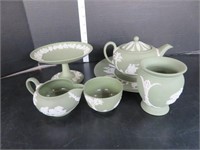 6 PIECES (GREEN) WEDGWOOD CHINA