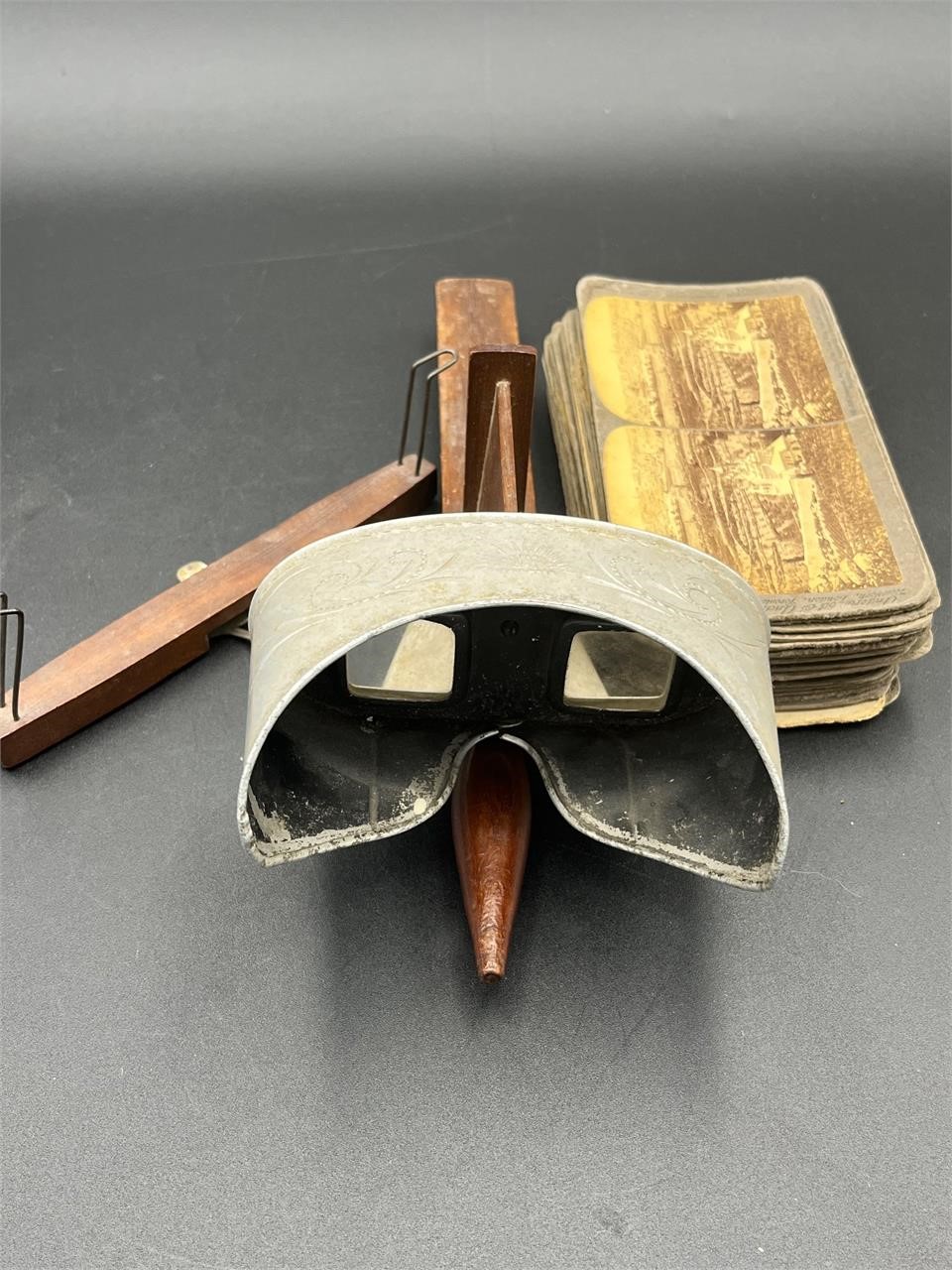 Antique Stereoscope with 30 Viewing Photos