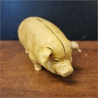 Piggy Bank, Cast Iron Pig W/ Antique Finish