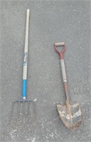 Pitchfork and Spade Shovel