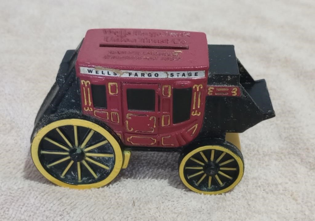 Vintage Cast Iron Wells Fargo Piggy Bank