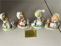(4) Homco Bisque Figurines