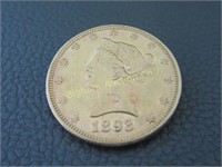 Liberty 1893 US $10.00 Gold Piece, "Eagle"