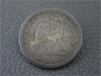 Liberty Seated 1855 Silver Quarter