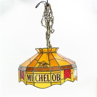 Michelob Beer Leaded Glass-Like Hanging Lamp