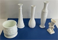Milk Glass & Ceramic Vases
