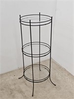 WIRE STAND WITH GLASS SHELVES- 30.75" H X 12.5" D