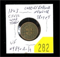 1863 Civil War token, Troy NY