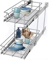 STORKING 2 Tier Wire Basket Pull Out Shelf Drawer
