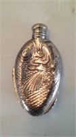 Vintage Towel Fish Whiskey Flask-silver plated