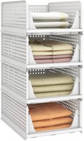 New $45--4-Pack Foldable Clothes Drawer WHITE