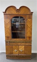 1920's High End Marquetry Inlaid China Cabinet