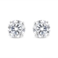 14K White Gold 2.00 Cttw Lab Diamond Stud Earrings