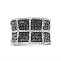 14K White Gold 1.5 Cttw White & Treated Black Diam