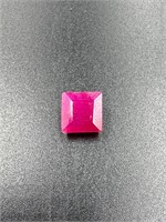 4.17 Carat Square Cut Red Ruby GIA
