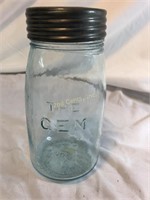 Vintage 'The Gem' Mason Jar 4" X 7 1/2"