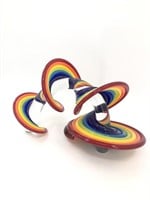 Heechee Rainbow Glass Sculpture Signed