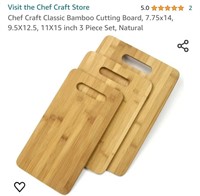 Chef Craft Classic Bamboo Cutting Board, 7.75x14,