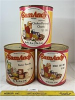 Vintage 1960's SamAndy Food Large Cans - Still