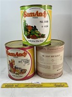 Vintage 1960's SamAndy Food Large Cans - Still