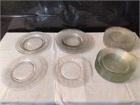 Assortment of Glass Salad Plates