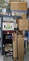 Shelving unit and contents- small baskets, box of