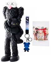 KAWS Vinyl Sculpture - Open Edition 14" Black, Th