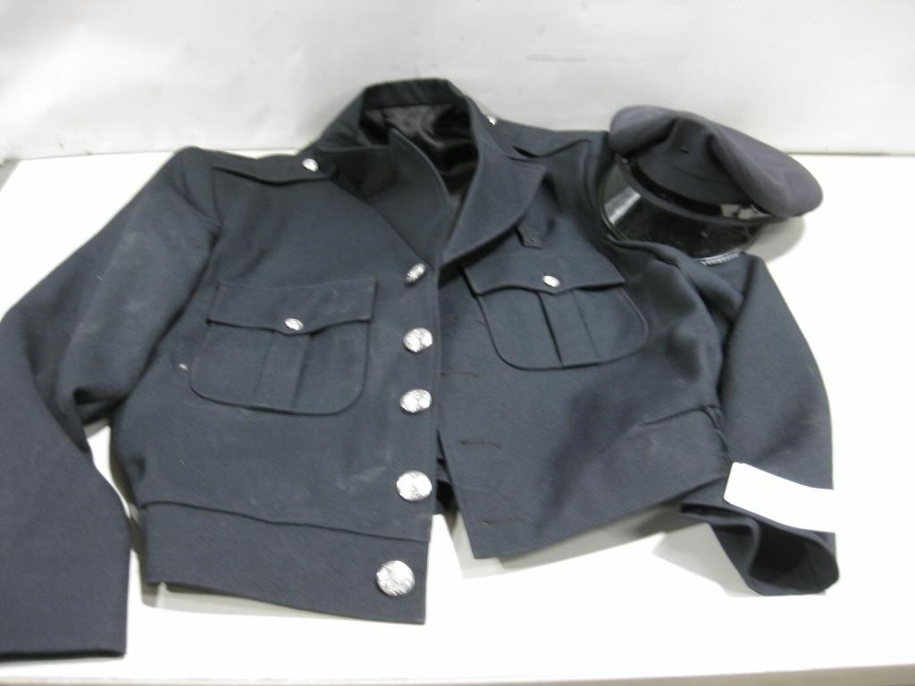 Navy Coat W/Cap Sz M