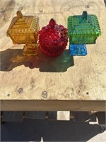 Hobnail candy dishes