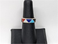 .925 Sterling Silver Natural Stone Band