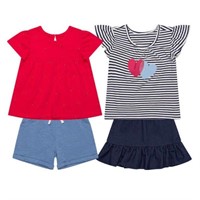 4-Pc Pekkle Babies 18M Set, T-shirts, Skirt and