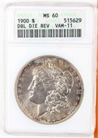 Coin 1900 Morgan Silver Dollar ANACS MS60