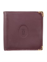 Cartier Burgundy Leather Jacquard Bifold Wallet